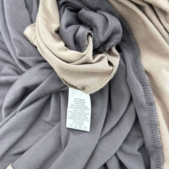 LOGO Lori Goldstein A272836 Open Front Colorblock Cardigan Contrast Pockets XL - Picture 11 of 12